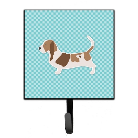Micasa Basset Hound Checkerboard Blue Leash or Key Holder MI221816